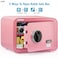 Rubik Safe Box with Biometric Fingerprint Lock, A4 Document Size Safety Deposit Box for Home Office Shop RB25QC9 (25x35x28cm) Flamingo Pink