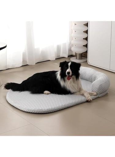 XALOVEF Dog Bed, Cool Material Large Dog Bed, Breathable Pet Mat for Hot Weather, Suitable for Medium and Large Dogs, Comes with Non-Slip Waterproof Bottom, Machine Washable (Grey, 65 * 50CM)