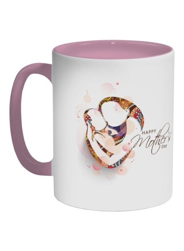 Happy Mother's Day Printed Coffee Mug Pink/White/Brown 325ml