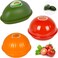 3Pcs Plastic Vegetable Fresh Storage Box, Fruit and Vegetable Shaped Sealed Keeper Food Saver Storage Containers, Vegetable Crisper, Tomato Saver, Onion Container and Avocado Saver