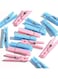 KASTWAVE Mini Clothespins Clothes Pins 200 Pcs 1.4 inch Clothespins for Pictures with Jute Twine Tiny Photo Paper Clip, Ideal for Baby Shower, Baby Gender Reveal Party Decorations(Pink + Blue)