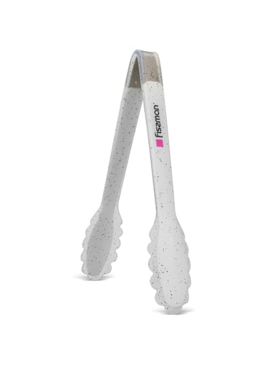 Fissman Tong BIANCA Series with Nylon And Silicone, Heat Resistant with Easy Grip, Turner, for Deep Frying Non-Scratch, Baking Tools, Non-Stick, Lightweight, And Dishwasher Safe (Tong 23cm)