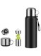 ALMEKAQUZ Smart Water Bottle With Protective Case, 1200ml LED Temperature Display Thermos Cup, Stainless Steel Vacuum Travel Mug for 12 Hours