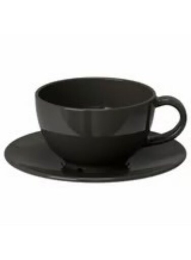 Teacup with saucer dark grey 26 cl