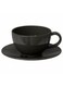 Teacup with saucer dark grey 26 cl