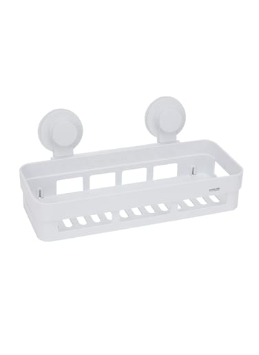 Wall Shelf- EPSBA1551/ Maximum Capacity: 4.0 kg, No Tool Installation, with Strong Suction Design, Drain Holes/ Wall Mounted Bathroom Fittings, Suitable for Even Walls