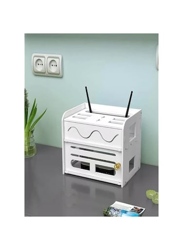 Kutis Multi Functional Router Storage Box White 24x18x19cm