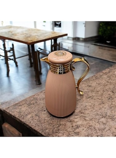 Classic Vacuum Flask   1 Ltr Insulated Flask for Hot &amp; Cold Beverages (Peach)