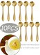 Pieces Stainless Steel Rose Flower Spoon Set Food Grade Tableware for Coffee Dessert Tea Ideal for Home Dining Eid Gathering Cafe Bar Party Wedding Kitchen Table Decoration,Gold