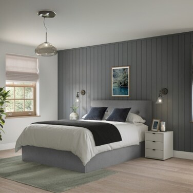 Emperial Trance Tufted Upholstered King Size Bed (180 X 200 CM) Grey Color