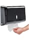 AIFUSI Commercial Wall Mount Paper Towel Dispenser, Black ABS Plastic, Holds 200 Sheets, C-Fold/Multifold, Kitchen/Bathroom
