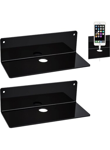 Set Of 2 Acrylic Floating Wall Shelves