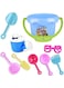 9 pcs/set Beach Sand Play Toys Set Excavating Tools Bucket Sand Wheel Play Bath Toys For Children Learning Study Toys color-Red