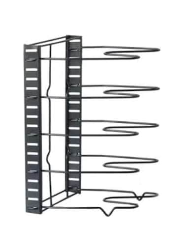 DUBKART Holder Organizer For Pots And Pans Black &amp; Pan Stand Organiser Dry Rack for Cabinet Kitchen Rustproof Metal