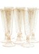 30 Elegant Plastic Cup with Gold Glitter, 150ml - Sturdy &amp; Reusable - Toasting Glasses for Birthdays, Weddings, Christmas,Ramadan, BBQ &amp; Parties
