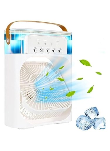 Portable Air Conditioner   Air Cooler with 700ml Water Tank   USB Air Cooler with 3 Wind &amp; 5 Mist Vents, 7 Night Light and 1-3H Timer mode   Cooling Fan for Car, Home, Office and Outdoor (Pink)