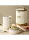 Stainless Steel Insulated Lunch Container with Thermal Bag, Sealed Food Lunch Containers, Multifunctional Portable Round Thermal Box (Beige, jz230906)