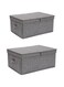 JANNAH 2Pcs Storage Bag Storage Box With Lid Clothes Storage Foldable Storage Bags (Style - A)