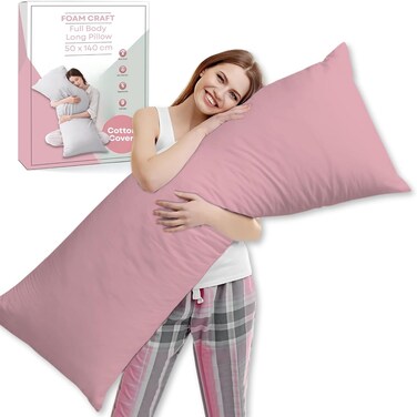 CRAFT&Acirc;&reg; Full Body Long Pillow with Cotton Cover - 50 x 140 cm - Pink