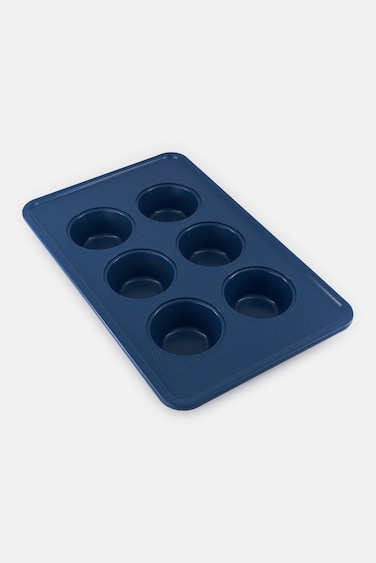 6-Cup Muffin Pan, Teal Blue