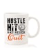 Premium Quality Two Sided Printed Coffee Mug Tea Cup For Home Office, Kids Men Women Hustle hit and never quit black
