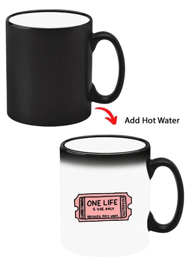 Color Changing Heat Sensitive Ceramic Mug, Image Revealed When HOT Liquid is Added! One life
