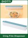 Suction Cup Cling Film &amp; Foil Dispenser with Two-Way Slide Cutter, Refillable Wrap Holder for Kitchen Counter or Wall Mount