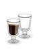 200ML Clear Glass Double-Wall Glass with Stand Set of 2 Suitable for Coffee Iced Tea Ice Cream DG960 Elegant Insulated Footed Drinkware Cups