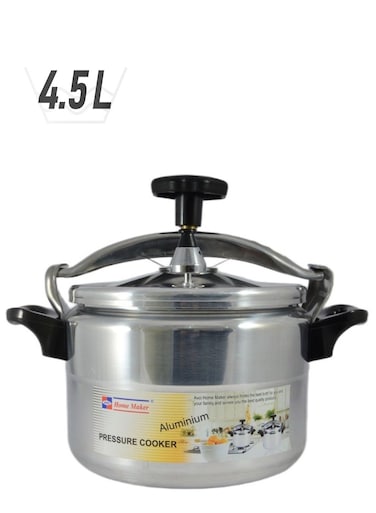 Aluminium Pressure Cooker 20Cm - 4.5 Liter Capacity - Silver