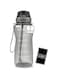 LOBO 2-Liter Big Motivational Water Bottle with Straw Handle, Wide Opening &amp; Locking Lid, 12.2 Inches Tall 4.4 Inches Wide, BPA Free, Silicon Seal Ring, Durable, Leak Proof &amp; Lighweight (Gray)