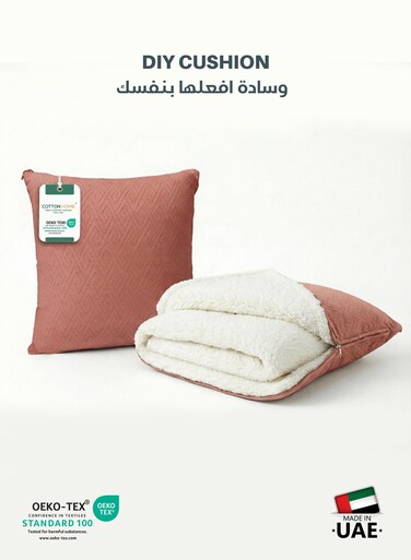 Home&Acirc;&reg; DIY Blanket, Sherpa Blanket 160x220cm - Ultra-Soft Velvet Throw Blanket for Ultimate Warmth and Comfort, With Zip Enclosure Converts into Cushion, Pink