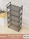 5 Tier Storage Shelf Unit, Large Capacity Shelves, Stable Kitchen Shelf Organizer, Storage Rack with Armrests, Removable Free Standing Rack with Hooks, Large Capacity Shelves, Shelving Unit for Laundry Room,Living Room,Garage,Pantry,Study Room