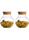 Spherical Glass Jar, 2 Pcs 500ml Candy Jar Kitchen Jar, Small Glass Jars With Cork Lid Airtight, Candy Bottles for Preserving and Storing Coffee, Beans, Sugar, Tea etc