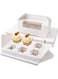 DUBKART 25 Pack Cupcake Boxes with Window, 9.4" x 6.2" x 3.0" Cupcake Carrier with Insert, Party Favor Bakery To Go Cupcake Muffin Carry Boxes Container Fits 6 Cupcakes or Muffins (White)