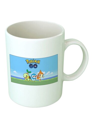 Print Pok&Atilde;&copy;mon Go Printed Ceramic Mug White/Blue/Green