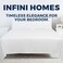 INFINI HOMES White &amp; Stripe Polyester Flat Bedsheet Single 160X220 CM with 2 Pillow Covers 50X75 CM - Premium Quality Soft and Breathable Fabric for Luxurious Comfort