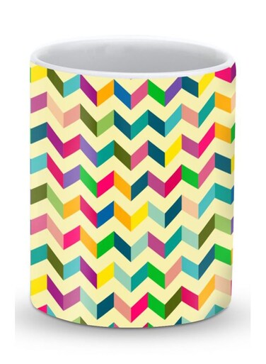 Premium Happy Chevy Designer Mug Yellow/Pink/Green
