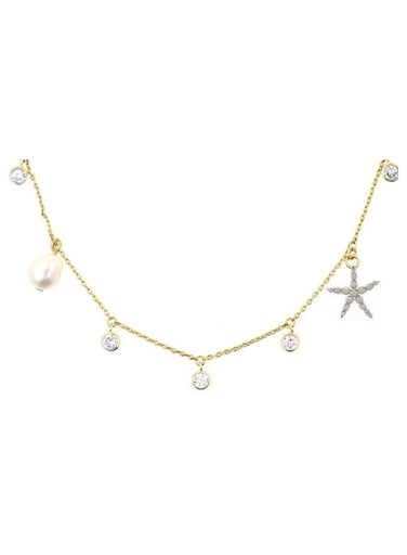 Lily's Style Gold Plated Silver Starfish Shaped Necklace
