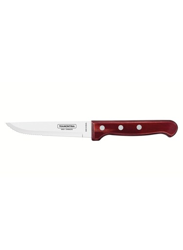 Jumbo 5 Inches Steak Knife with Stainless Steel Blade and Red Dishwasher Safe Polywood Handle
