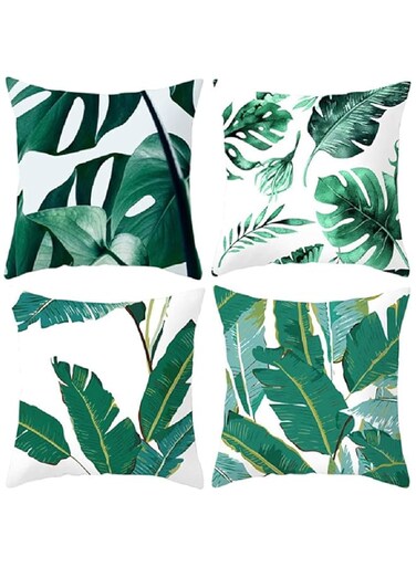 Tropical Leaves Throw Pillow (Tropical Leaves)
