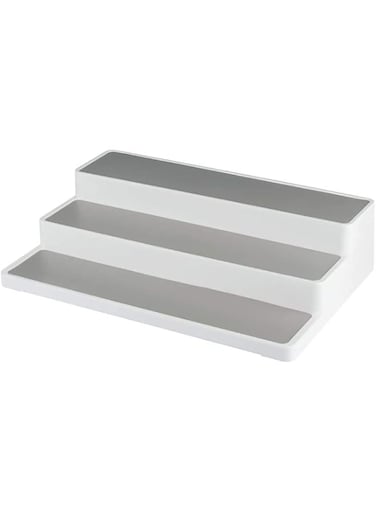 Sulfar Kitchen 3 Tiers Spice Racks Non-Skid Cabinet Shelf Organizer Bottle Rack Holder (White)