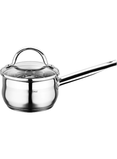 Bergner Gourmet 2 BG6394 Saucepan With Lid, Silver, 18 cm, 18/10 Stainles Steel
