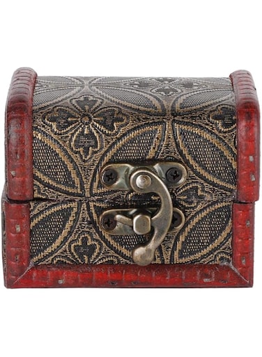 FFAACCA Jewelry Box Retro Wooden Treasure Chest Mini Handmade Box Wooden Jewelry Lock Box Gift Box Ring Box for Storing Jewelry Gems Pearls