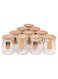 10 Pack Glass Favor Jars with Cork Lid, 3.4 oz Small Glass Pudding jar Bottles for Wedding Favor, Baby Shower, Party Favor, Gift Jars for Candy, with Label Tags and String