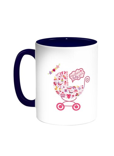 New Baby Printed Coffee Mug Blue/White