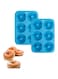 Duomama Set of 2 Silicone Donut Moulds for 6 Doughnuts - Food Grade Bagels Baking Pan, Non-Stick, Dishwasher &amp; Microwave Safe - Heat Resistant Bakeware (Blue)