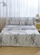 Home 4 Pieces Bedsheet Set, White Marble.