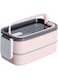 ECVV 2-Layer Bento Box Adult Lunch Box, Leakproof Lunch Container with Multi Compartments for School/Work, Stainless Steel Lunch Box for Adults/Teens