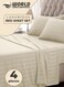 4-Piece Luxury Cream Striped Bedding Set Includes 1 Regular Bedsheet, 1 Fitted Bed Sheet, and 2 Pillow Cases for Ultimate Hotel-Inspired&Acirc;&nbsp;Sophistication in King, Queen and Single Sizes