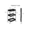 3-Tier Rolling Utility Cart with Mesh Panels, Mobile Storage Organizer with Wheels, Black